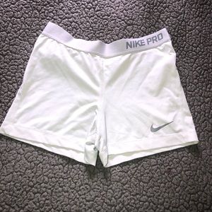 White Nike Shorts/Spandex Size L